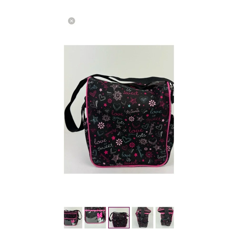 Disney Baby Minnie Mouse Black‎ Pink Lunch Bag Insulated Bag